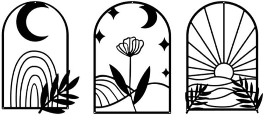 Deanvzes Black Metal Minimalist Geometric Art Abstract Line Decoration Office Living Room Hanging Ornaments Wall decoration (YZ0236)