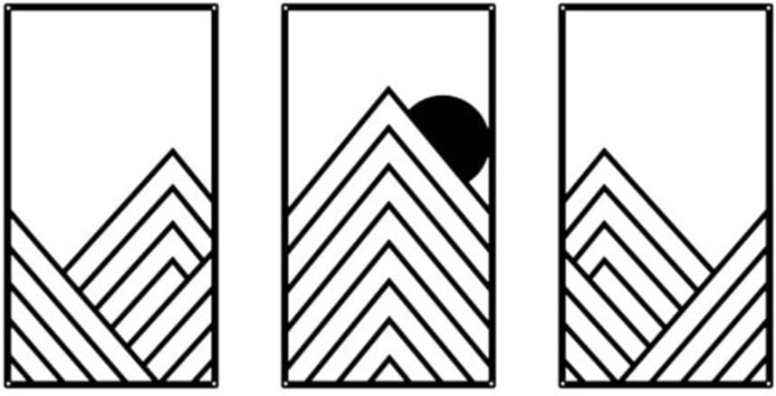 Deanvzes Black Metal Minimalist Geometric Art Abstract Line Decoration Office Living Room Hanging Ornaments Wall decoration (YZ0236)