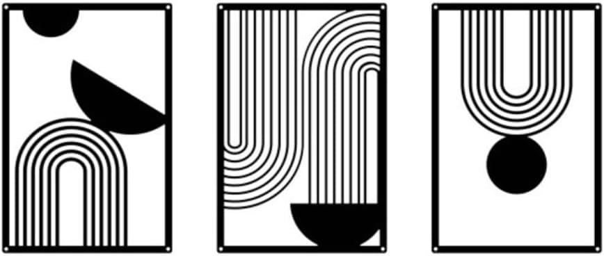 Deanvzes Black Metal Minimalist Geometric Art Abstract Line Decoration Office Living Room Hanging Ornaments Wall decoration (YZ0236)