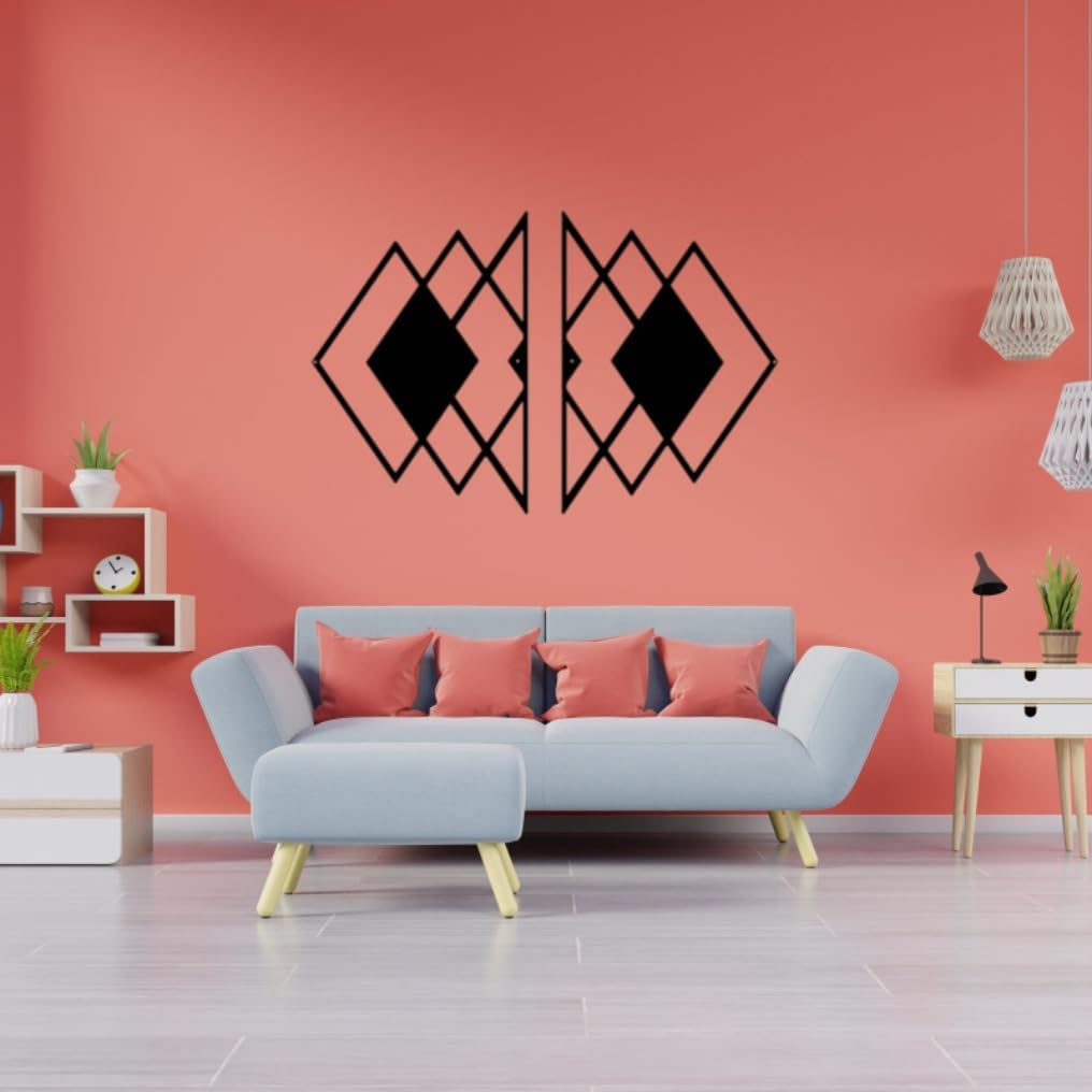 Deanvzes Black Metal Minimalist Geometric Art Abstract Line Decoration Office Living Room Hanging Ornaments Wall decoration (YZ0236)