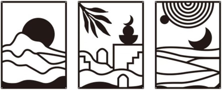 Deanvzes Black Metal Minimalist Geometric Art Abstract Line Decoration Office Living Room Hanging Ornaments Wall decoration (YZ0236)