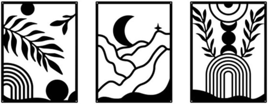 Deanvzes Black Metal Minimalist Geometric Art Abstract Line Decoration Office Living Room Hanging Ornaments Wall decoration (YZ0236)