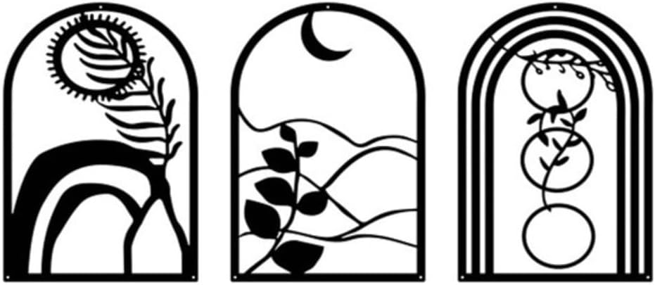 Deanvzes Black Metal Minimalist Geometric Art Abstract Line Decoration Office Living Room Hanging Ornaments Wall decoration (YZ0236)