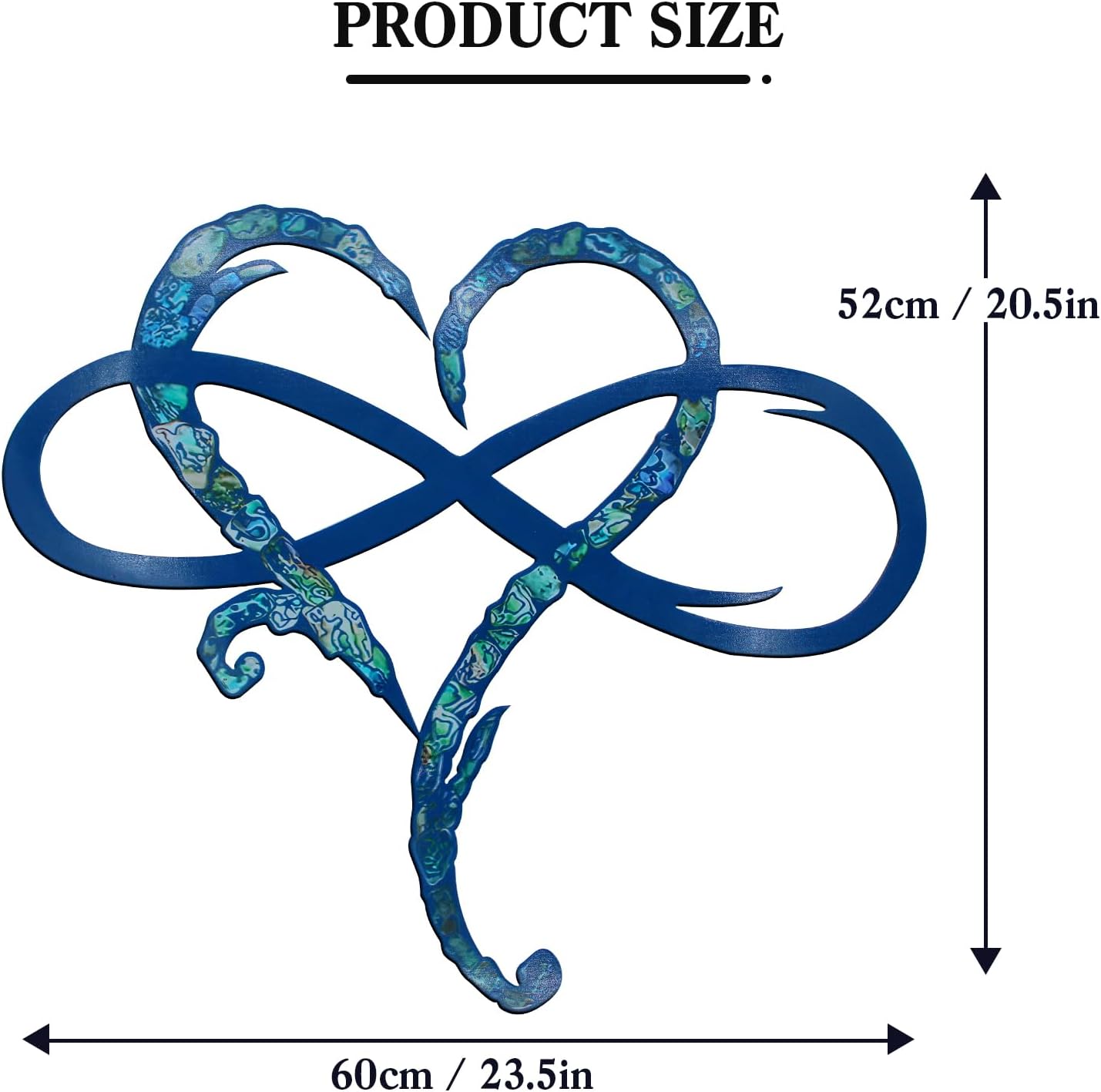 MayLove-US Infinity Heart Metal Wall Decor, Unique Infinity Heart Wall Decor Love Sign Plaque Steel Art Geometric Bedroom Ornaments Cut Out for Home, Wedding Decor