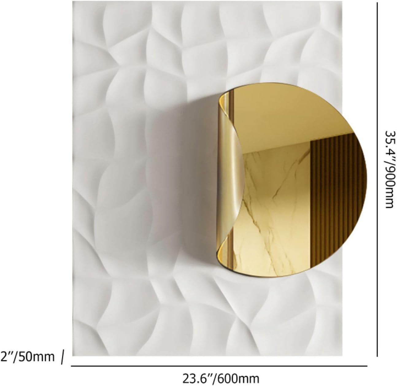 homary Large Modern Metal Wall Art, 3D Geometric Gold Abstract Rectangle Wall Sculpture, Contemporary Wall Hanging Decor for Living Room, Bedroom, Office, Entryway