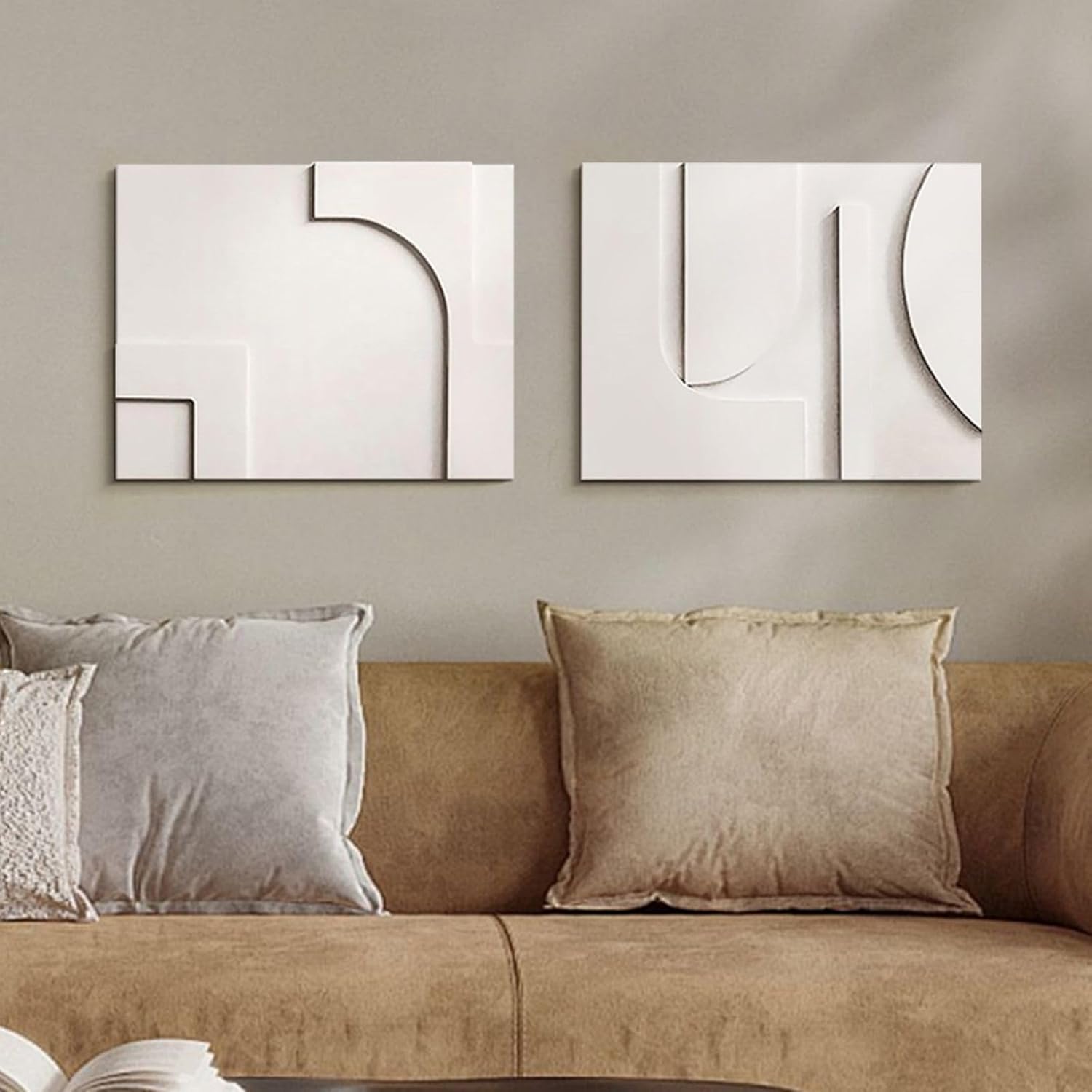 homary Large Modern Metal Wall Art, 3D Geometric Gold Abstract Rectangle Wall Sculpture, Contemporary Wall Hanging Decor for Living Room, Bedroom, Office, Entryway