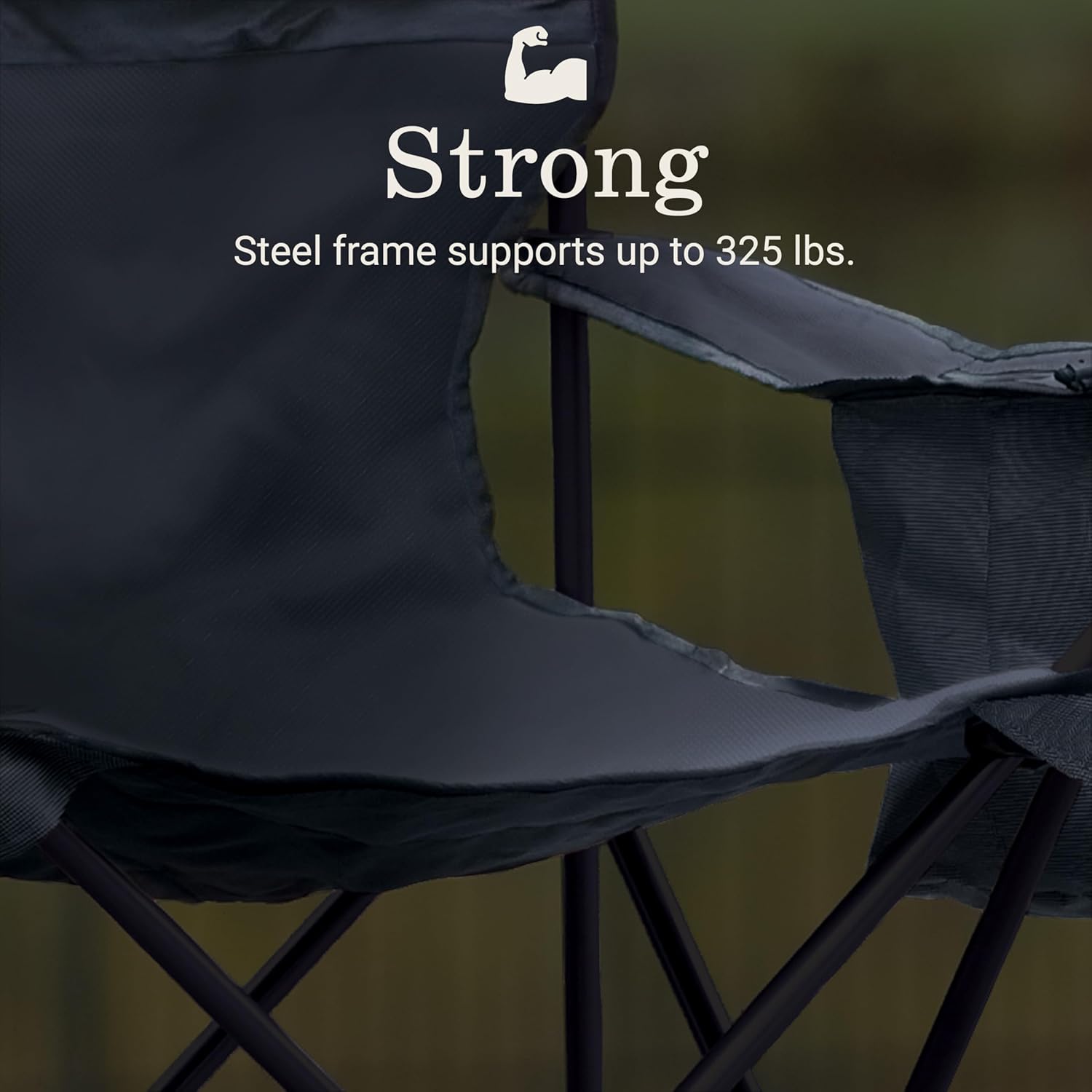 Coleman Portable Camping Chair with 4-Can Cooler, Cushioned Seat & Back with Side Pockets & Cup Holder, Carry Bag Included, Great for Camping, Tailgating, Firepits, Patio, & More