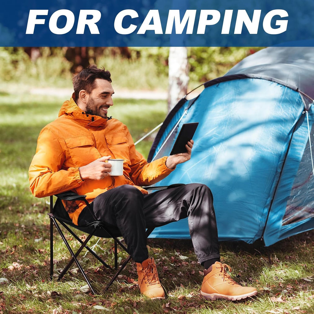 2 Pack Lightweight Camping Chairs for Adults & Teens, 250LBS Capacity Foldable Portable Chairs with Carry Bag, Compact Design for Camping, Beach, Picnics, and Outdoor Events