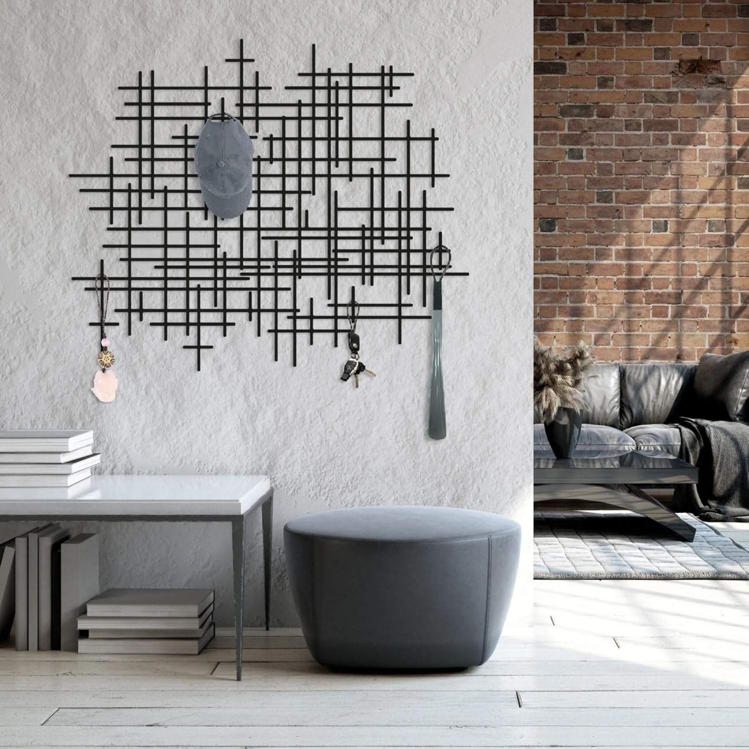 YBLCOZYC Matel Wall Decor, Metal Geometric Overlapping Lines Wall Art, Matel Lines Art Wall Decor, Abstract Metal Wall Art, Geometric Line Wall Decor, Geometric Wall Art, Minimalist Line Wall Art
